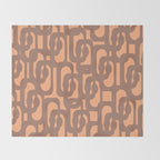 Midcentury Modern Loops Pattern 8 Inspired by PANTONE 17 1230 Color of the Year Mocha Mousse Throw Blanket Gallery Image 2