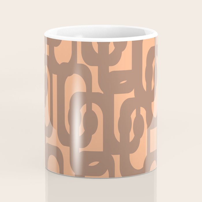 Midcentury Modern Loops Pattern 8 Inspired by PANTONE 17 1230 Color of the Year Mocha Mousse Coffee Mug Gallery Image 4