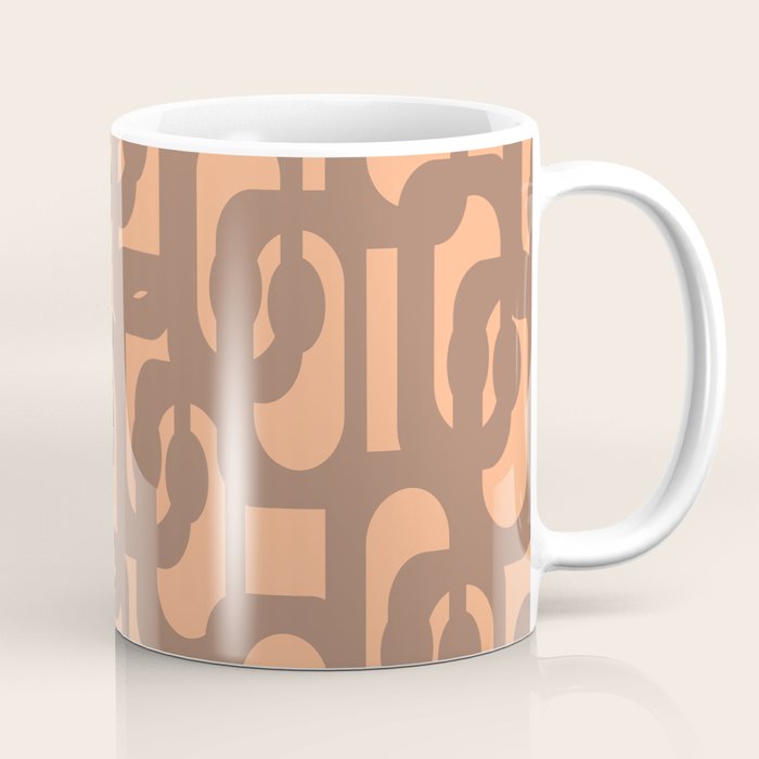 Midcentury Modern Loops Pattern 8 Inspired by PANTONE 17 1230 Color of the Year Mocha Mousse Coffee Mug Gallery Image 1