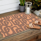 Midcentury Modern Loops Pattern 8 Inspired by PANTONE 17 1230 Color of the Year Mocha Mousse Outdoor Rug Gallery Image 2