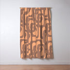 Midcentury Modern Loops Pattern 8 Inspired by PANTONE 17 1230 Color of the Year Mocha Mousse Window Curtain Gallery Image 3