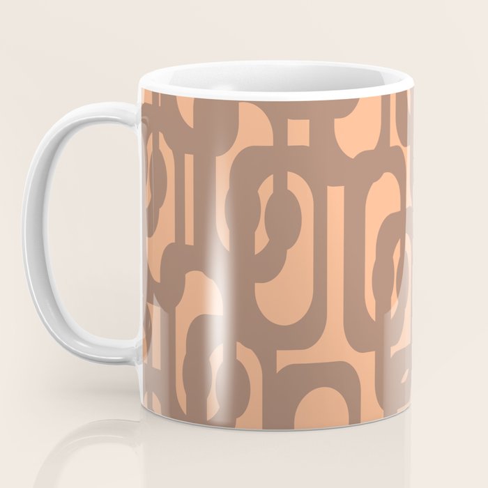 Midcentury Modern Loops Pattern 8 Inspired by PANTONE 17 1230 Color of the Year Mocha Mousse Coffee Mug Gallery Image 3