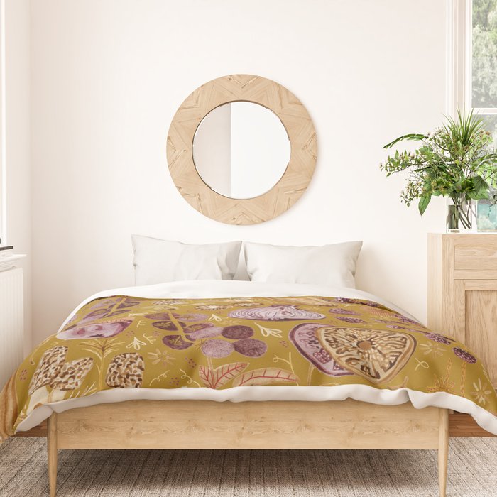 Garden Vegetables & Fresh Fruit in Harvest Yellow Duvet Cover Gallery Image 3