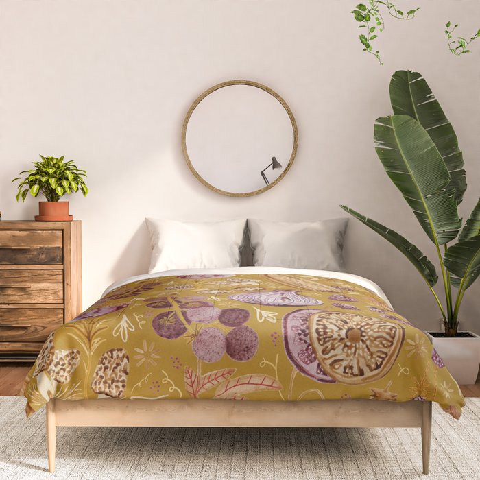 Garden Vegetables & Fresh Fruit in Harvest Yellow Comforter Gallery Image 3