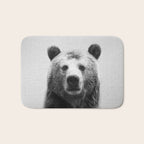 Bear - Black & White Bath Mat Gallery Image 1