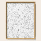 Black and white flower art pattern Serving Tray Gallery Image 1