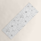 Black and white flower art pattern Yoga Mat Gallery Image 1