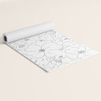 Black and white flower art pattern Yoga Mat Gallery Image 2