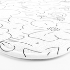 Black and white flower art pattern Bath Mat Gallery Image 3