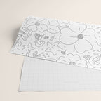 Black and white flower art pattern Wrapping Paper Gallery Image 2