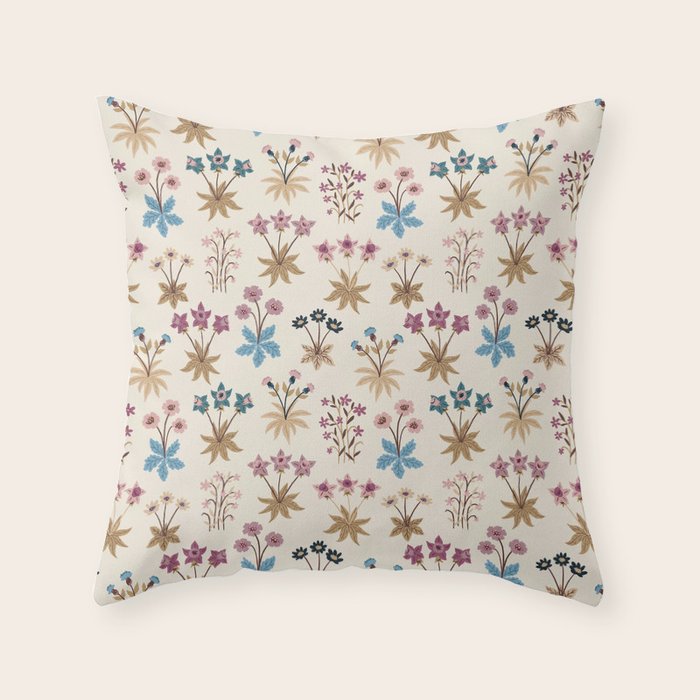 Winter Botanica - Tapestry In Cream Throw Pillow Gallery Image 6