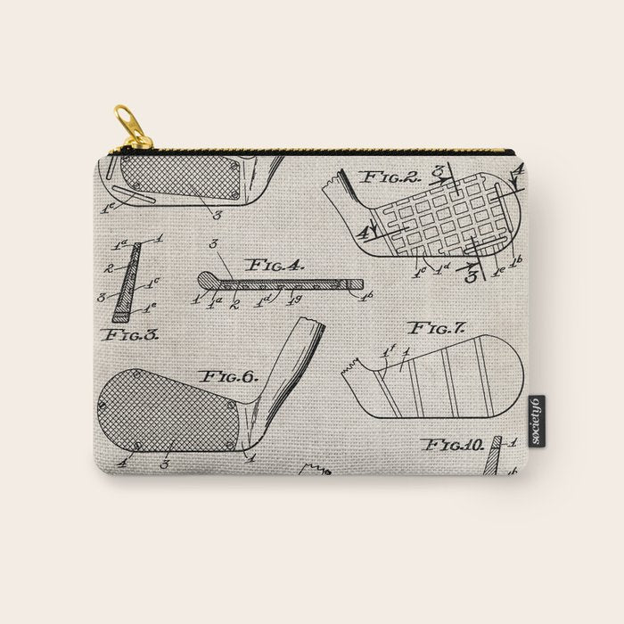 Golf Clubs Patent - Golfing Art - Antique Carry All Pouch Gallery Image 1