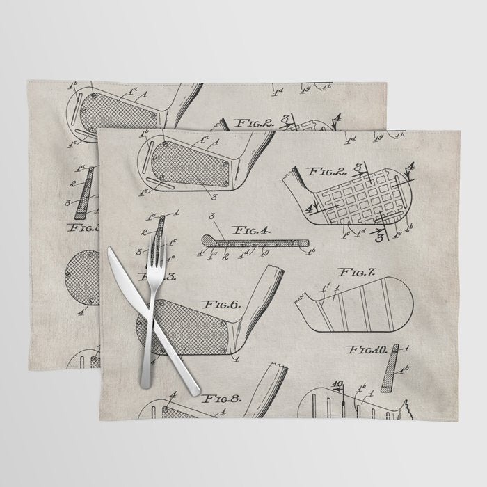 Golf Clubs Patent - Golfing Art - Antique Placemat Gallery Image 1