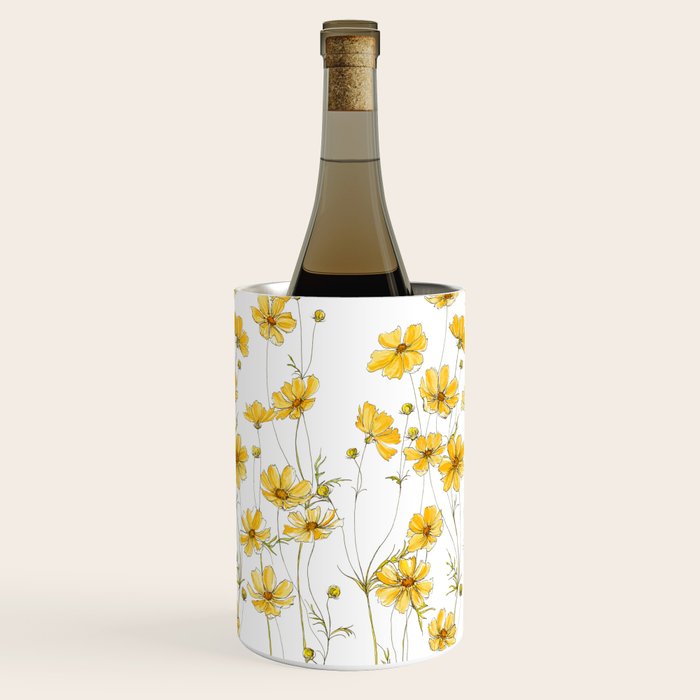 Yellow Cosmos Flowers Wine Chiller Gallery Image 1