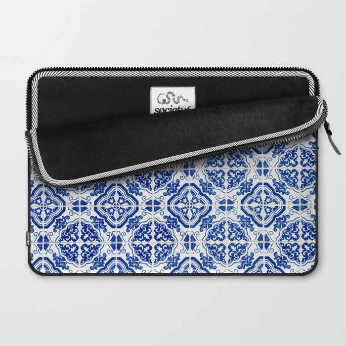 Mediterranean Tile Pattern Portuguese Azulejos Art Laptop Sleeve Gallery Image 2