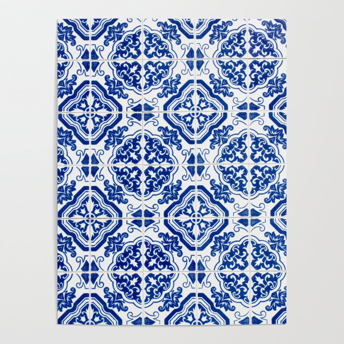 Mediterranean Tile Pattern Portuguese Azulejos Art Poster Gallery Image 4