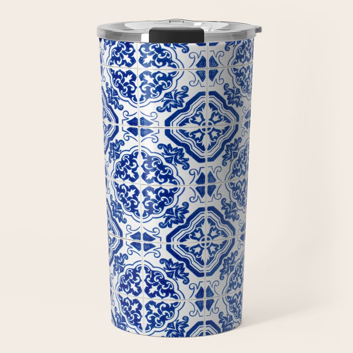 Mediterranean Tile Pattern Portuguese Azulejos Art Travel Mug Gallery Image 1