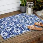 Mediterranean Tile Pattern Portuguese Azulejos Art Outdoor Rug Gallery Image 2