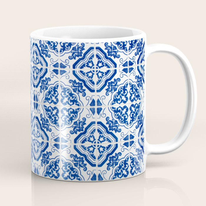Mediterranean Tile Pattern Portuguese Azulejos Art Coffee Mug Gallery Image 1