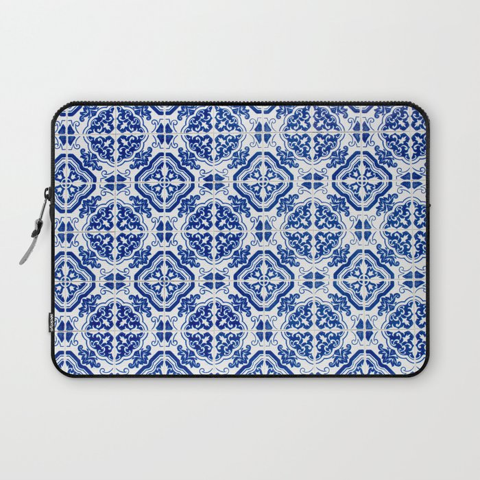 Mediterranean Tile Pattern Portuguese Azulejos Art Laptop Sleeve Gallery Image 1