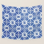 Mediterranean Tile Pattern Portuguese Azulejos Art Wall Tapestry Gallery Image 4