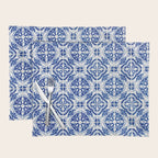Mediterranean Tile Pattern Portuguese Azulejos Art Placemat Gallery Image 1