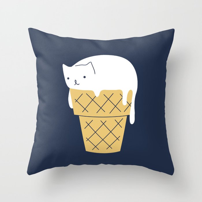 Meowlting kitty 1 Throw Pillow Gallery Image 1