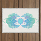 Egyptian Scarab - Turquoise OmbrÃ© Outdoor Rug Gallery Image 1