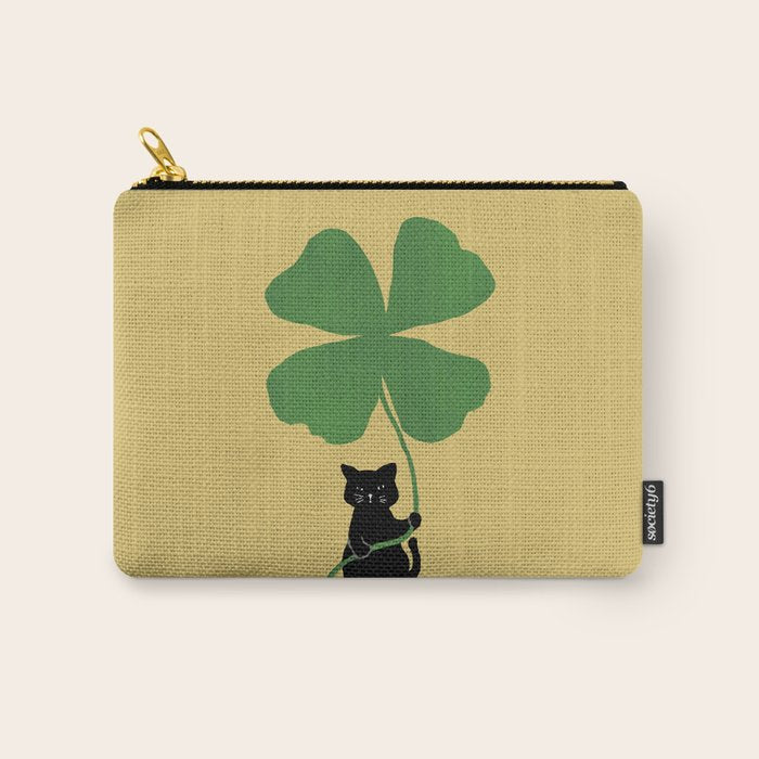 Cat with clover Carry All Pouch Gallery Image 1