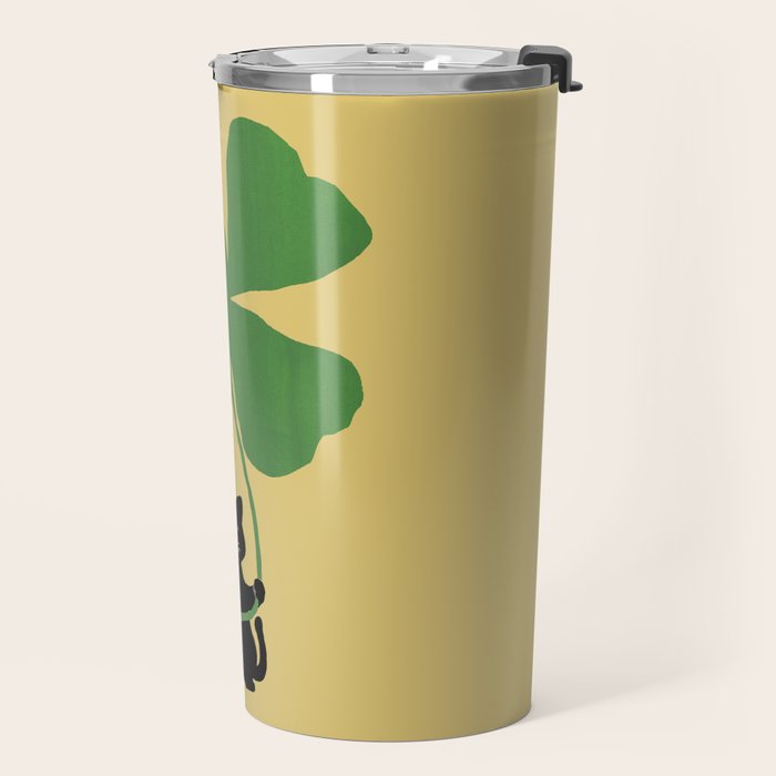 Cat with clover Travel Mug Gallery Image 2
