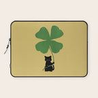 Cat with clover Laptop Sleeve Gallery Image 1