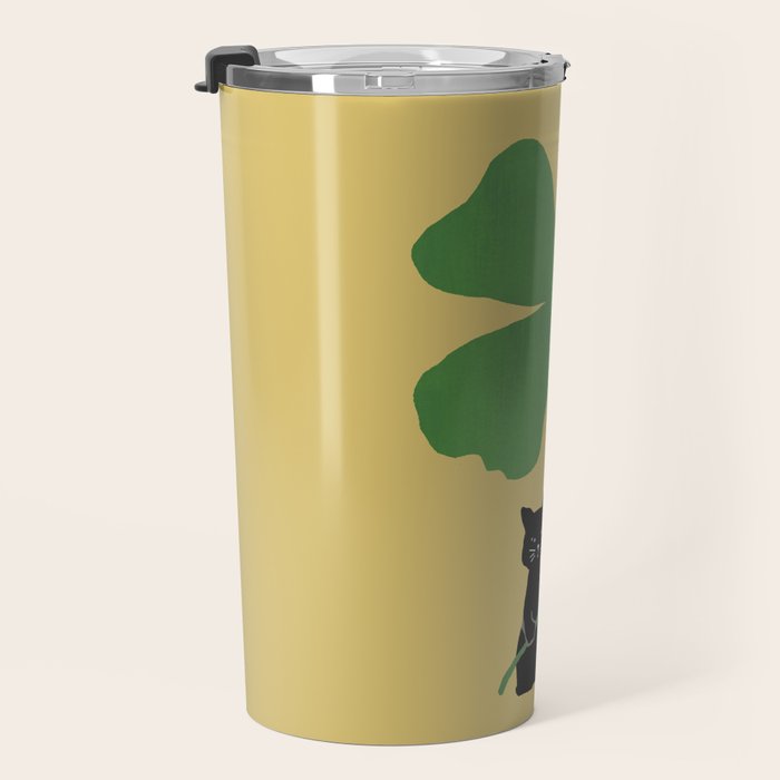 Cat with clover Travel Mug Gallery Image 3