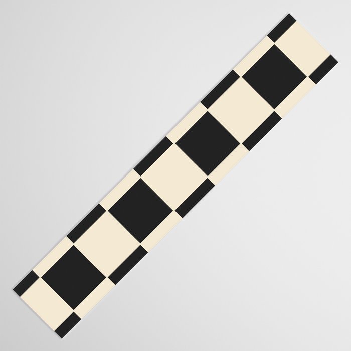 Beige & Black Check, Modern Checkerboard  Table Runner Gallery Image 3