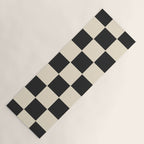 Beige & Black Check, Modern Checkerboard  Yoga Mat Gallery Image 1