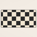 Beige & Black Check, Modern Checkerboard  Desk Mat Gallery Image 3