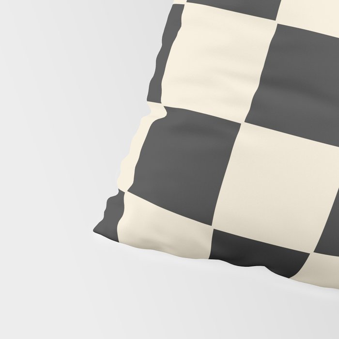 Beige & Black Check, Modern Checkerboard  Pillow Sham Gallery Image 4