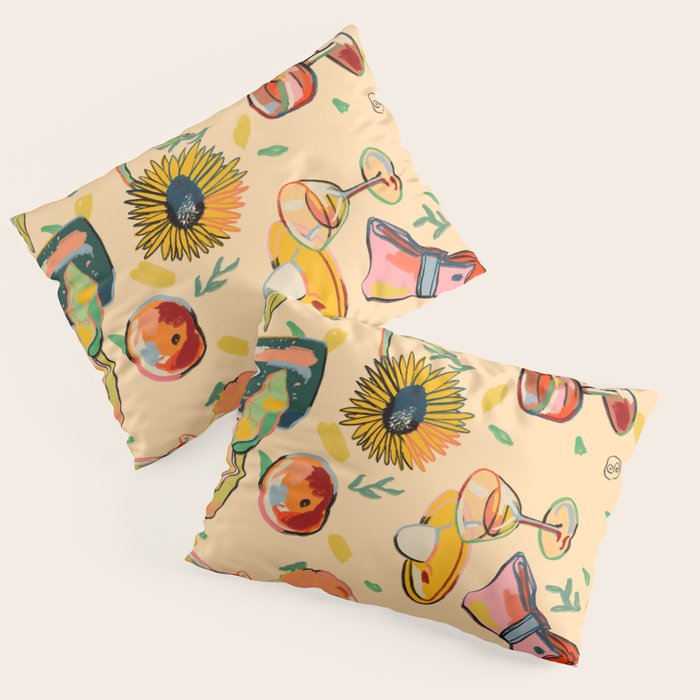COCKTAILS IN THE GARDEN Pillow Sham Gallery Image 1