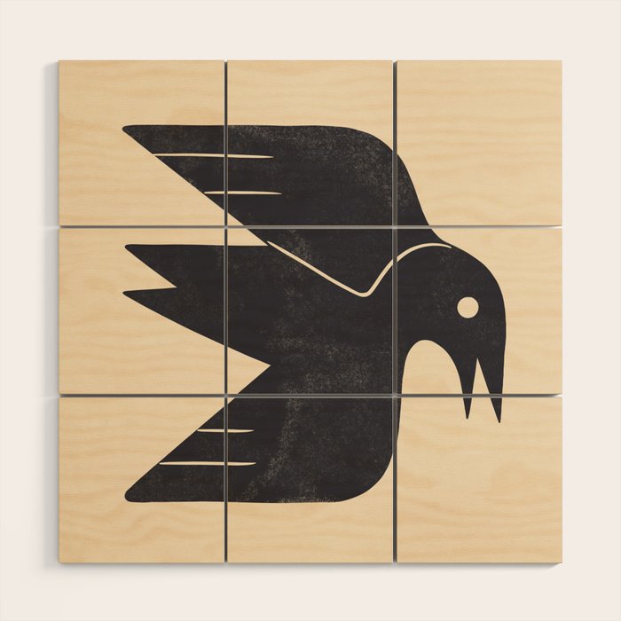 Minimal Blackbird No. 3 Wood Wall Art Gallery Image 1