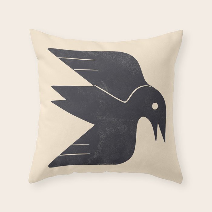 Minimal Blackbird No. 3 Throw Pillow Gallery Image 6
