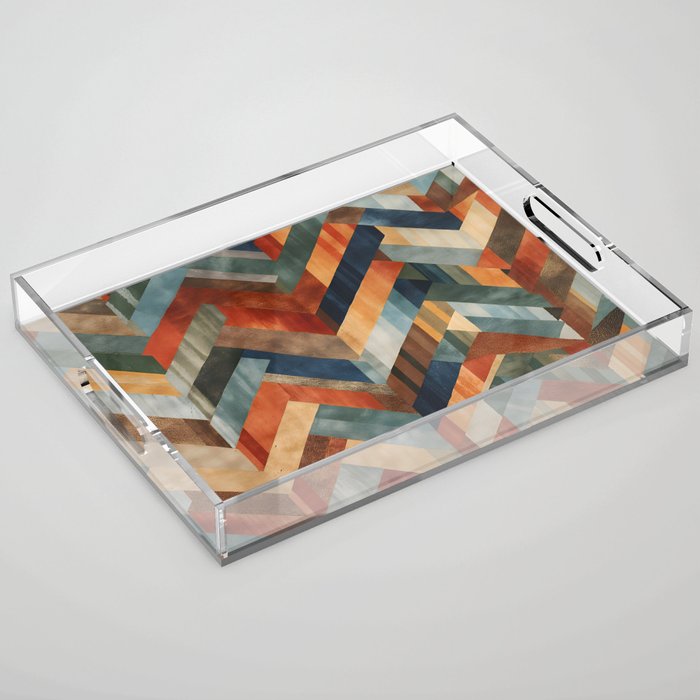 Desert Herringbone Reverie Acrylic Tray Gallery Image 1