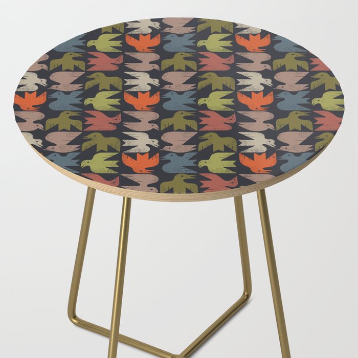 Midcentury Bird Grid (Charcoal) Side Table Gallery Image 2