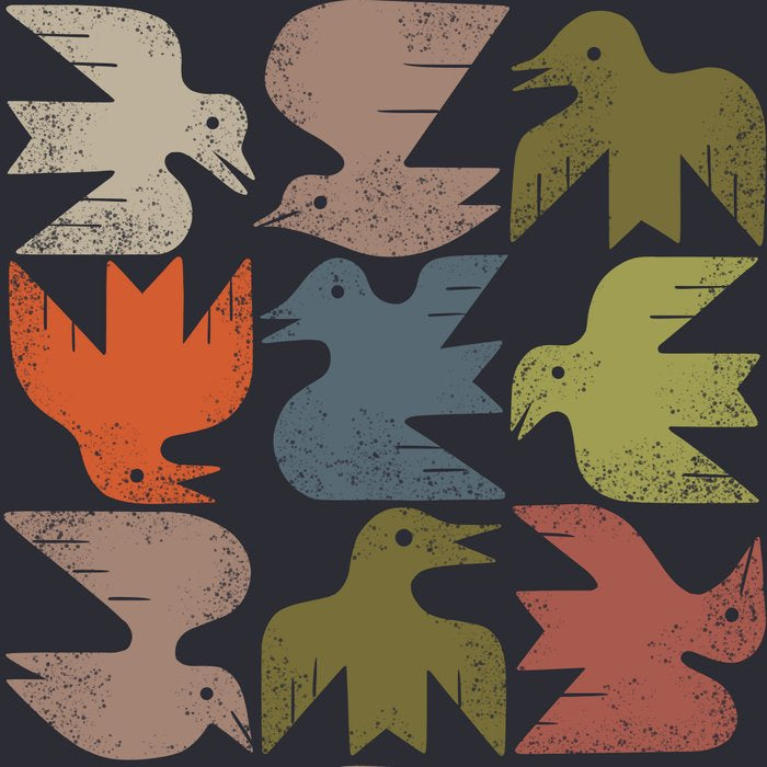 Midcentury Bird Grid (Charcoal) Coffee Mug Gallery Image 2