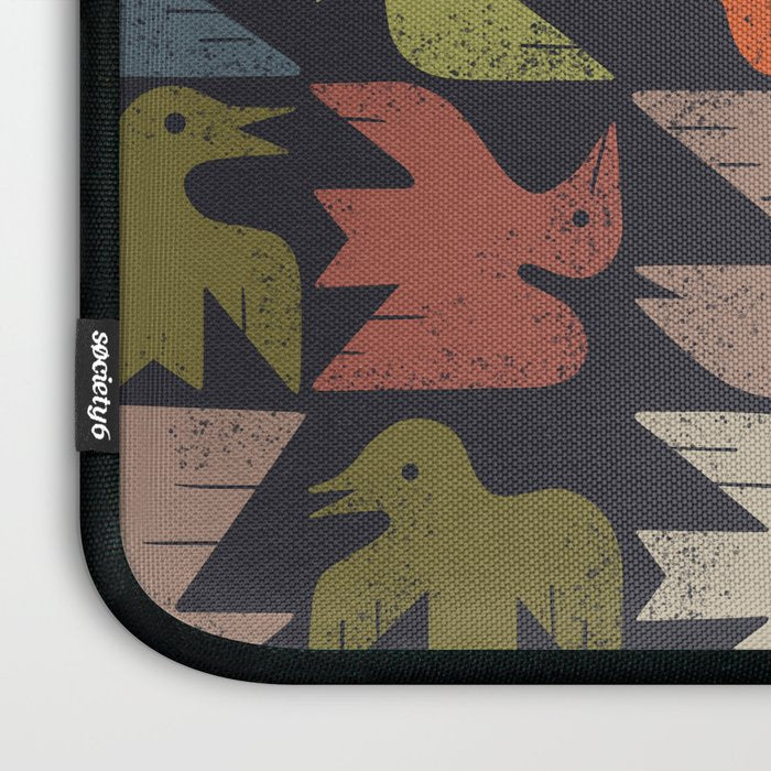 Midcentury Bird Grid (Charcoal) Laptop Sleeve Gallery Image 3