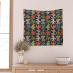 Midcentury Bird Grid (Charcoal) Wall Tapestry Gallery Image 2
