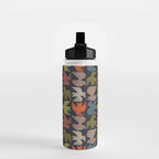 Midcentury Bird Grid (Charcoal) Water Bottle Gallery Image 2