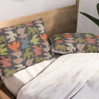 Midcentury Bird Grid (Charcoal) Pillow Sham Gallery Image 2