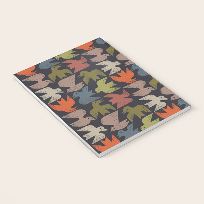 Midcentury Bird Grid (Charcoal) Notebook Gallery Image 3