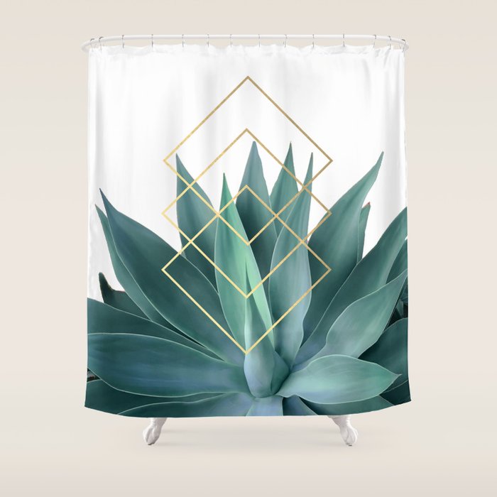 Agave geometrics Shower Curtain Gallery Image 1