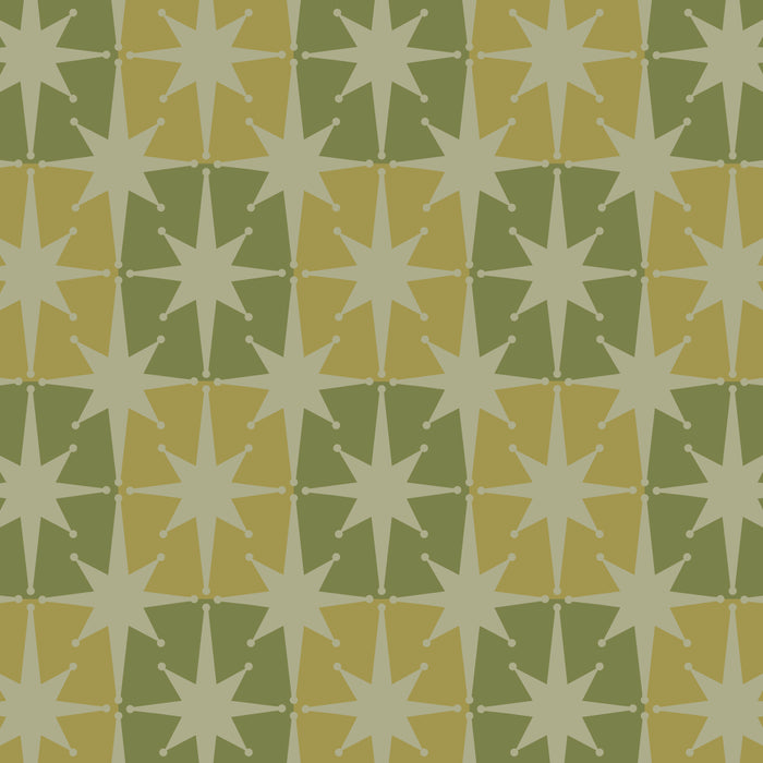 Mid Century Modern Atomic Stars Retro Checkered Starburst Pattern in Vintage Olive Green Tones Coffee Mug Gallery Image 2
