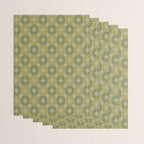 Mid Century Modern Atomic Stars Retro Checkered Starburst Pattern in Vintage Olive Green Tones Wrapping Paper Gallery Image 3